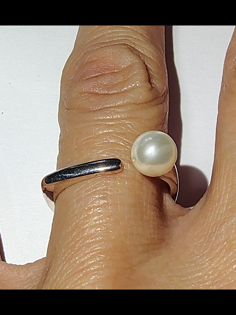 Size 7 Trending Vintage 925 Silver & Real Pearl Ring